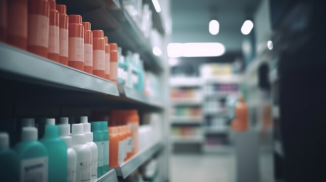 Drugstore background defocus blurred