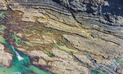 texture of rocks in the coast