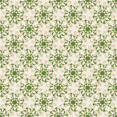 Ethnic beige,green modern abstract Textile seamless pattern facture, texture background.Creative seamless abstract geometrical shape flower pattern. light green pattern with cream background.