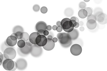 Black bokeh on white background