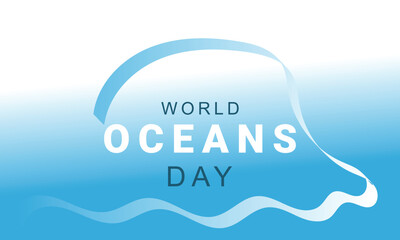 World oceans day. background, banner, card, poster, template. Vector illustration.