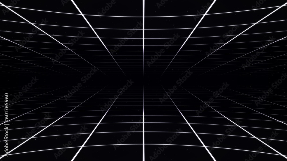 Poster abstract retro synthwave grid loop animation background 3d render. looping grid motion design with p