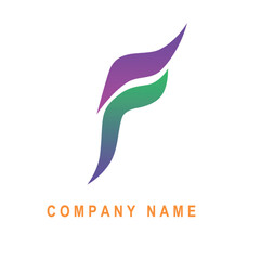 abstract business logo design with color gradation