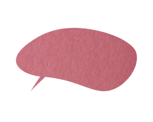 Pink paper speech bubble on transparent background