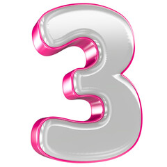 Fototapeta premium Number With Font 3D Render