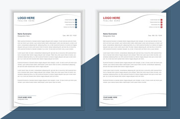 Creative and modern letterhead template in white color.