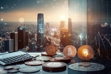 Finance and business grow economy and investment background (Ai generated)