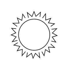 Sun icon. Outline. Vector. Illustration. Black and white icon.