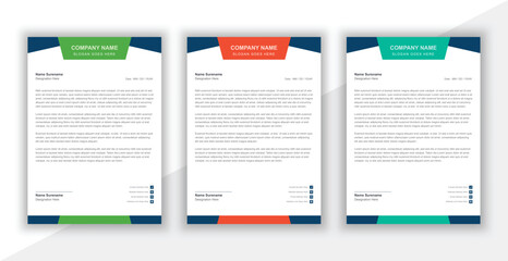 Corporate Business Letterhead Template. Modern and professional design. Vector template. 