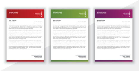 Modern and abstract business letterhead template.