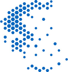 hexagon shape of greece map.