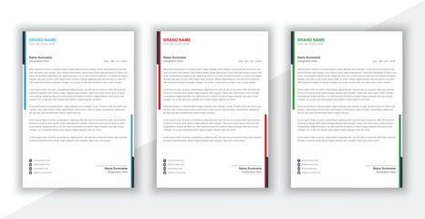 Corporate business letterhead vector template design. 