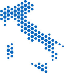 hexagon shape of italy map.