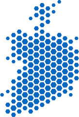 hexagon shape of ireland map.