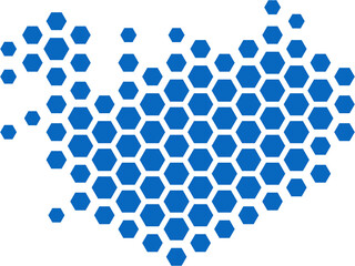 hexagon shape of iceland map.