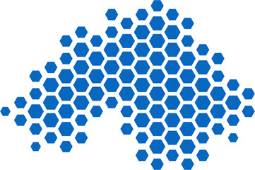 hexagon shape of northern ireland map.