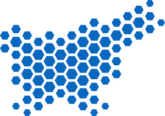 hexagon shape of slovenia map.