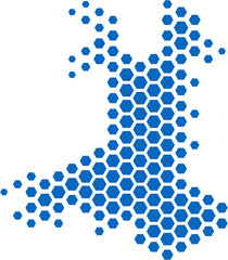hexagon shape of wales map.