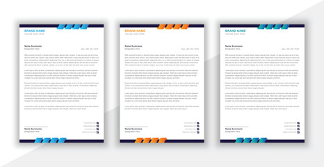Three color modern letterhead layout.