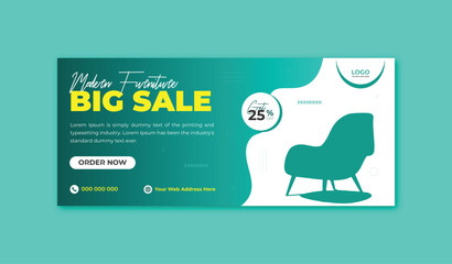 Furniture Facebook cover banner template social media post, Furniture web banner template design, Social media post template design with 4 unique style, Furniture sale Facebook cover page design, web 