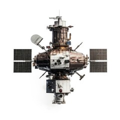 A close-up of a satellite