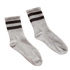 Pair of grey socks on transparent background