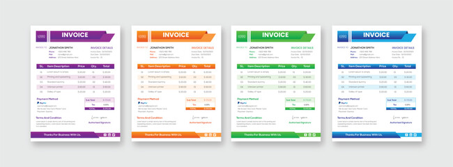  Simple Business invoice form template. Invoicing quotes, money bills or price invoices, Minimalist Invoice Easy to edit and customize, - A4 Size - Print Ready - 300 DPI - Easy to Use - Free Font Used