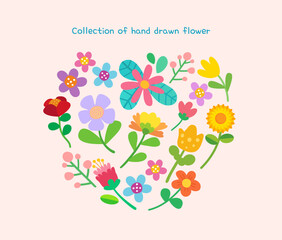 Hand drawn spring flower collection.