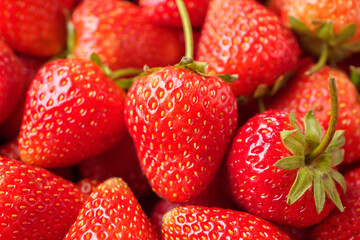 Fresh organic red strawberry fruit background