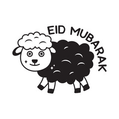 Lamb  doodle vector outline icon. EPS 10 file