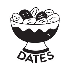 Dates doodle vector outline icon. EPS 10 file