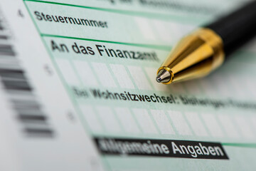  Steuererklärung auf Formular für Finanzamt