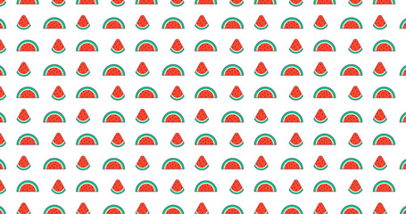 Colorful summer seamless pattern with watermelon slices