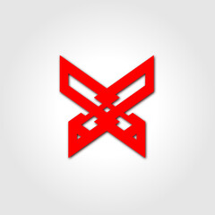 Fototapeta premium red cross x logo design