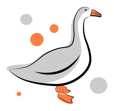 recommend clip art: Gray goose on a white background. Vector illustration in doodle style