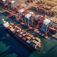 Fototapeta na wymiar The Vital Role of Logistics Ports in Global Trade and Commerce.generative ai