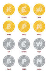 Vector set of currency signs