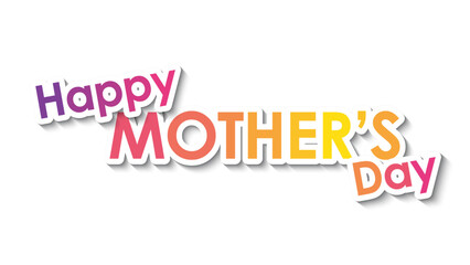 HAPPY MOTHER'S DAY pink,orange and yellow vector typography banner