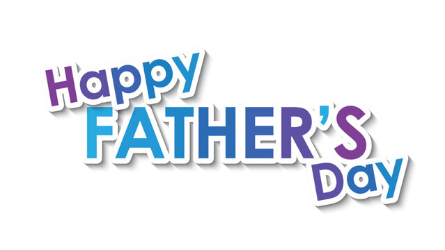 HAPPY FATHER'S DAY blue and purple vector typography banner