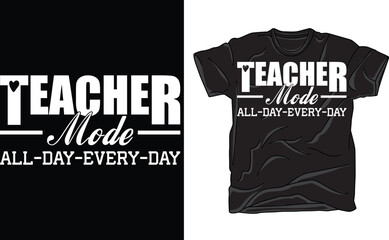 Fototapeta premium Leopard Teacher Mode, Teacher Mode All Day Every Day , Teacher Life , Cricut,Teacher, Teacher Shirt , Heart 
