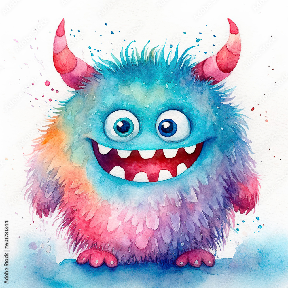 Wall mural cartoon colorful monster