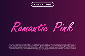 Romantic pink 3d editable text effect template