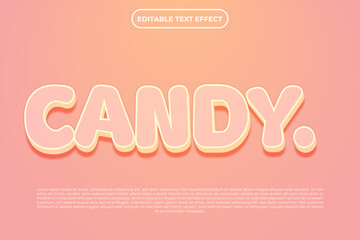 editable text effect candy for poster template design