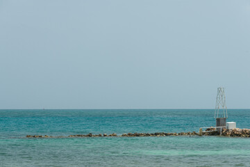 Fototapeta premium sea and sky turquoise sea blue water ocean summer vibe relax spa