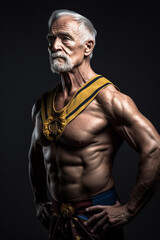Fototapeta na wymiar portrait of a muscular person Generative AI