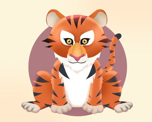 tiger cartoon isolated on white