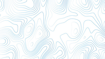 Abstract bule topographic map, vector background with height lines. Topographic map colorful abstract background with contour lines.