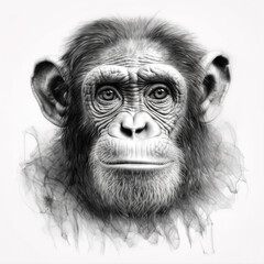 chimp sketch black and white