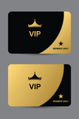 VIP member card Gold and Black. Premium invitation card poster.