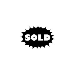Sold sign icon  isolated on white background. Sold sticker.